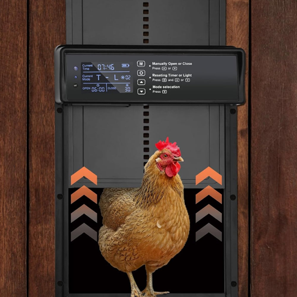 Solar Automatic Chicken Coop Door Opener Cage Closer with Timer Light Sensor