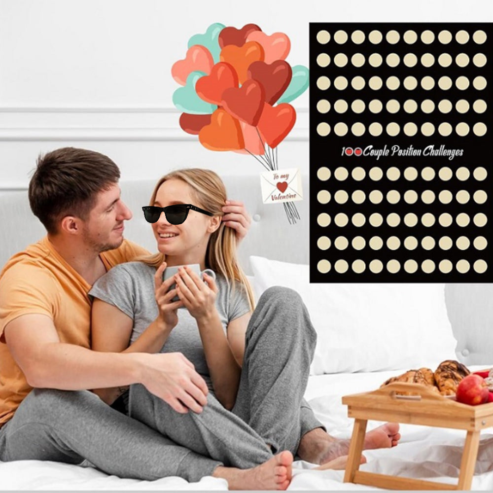 100 Scratch off Date Night Ideas Couples Games Bedroom Scratch off Poster