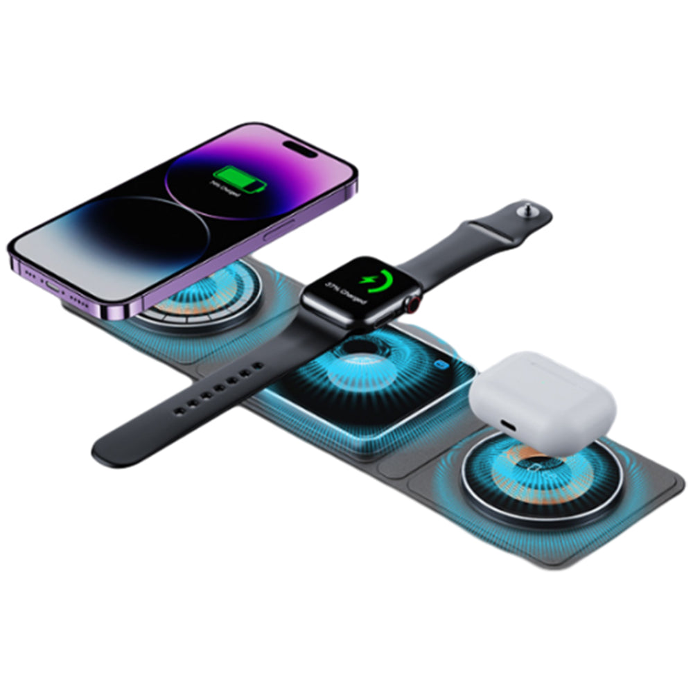 3 in 1 Foldable Wireless Charger Fast Charging Dock for iPhone iWatch Airpods