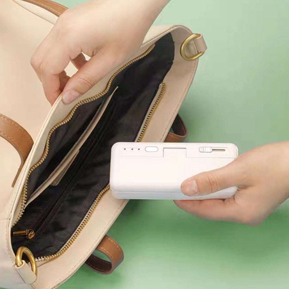 Portable Mini Bag Sealer USB Rechargeable Heat Sealing Machine with Cutter White