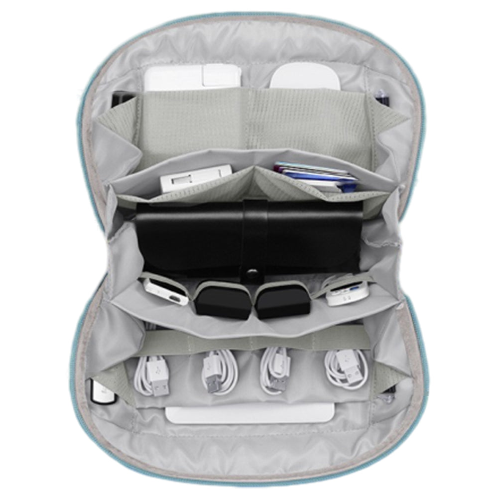 Travel Gadget Organizer Bag Portable Electronics Accessories Pouch Bag Blue L
