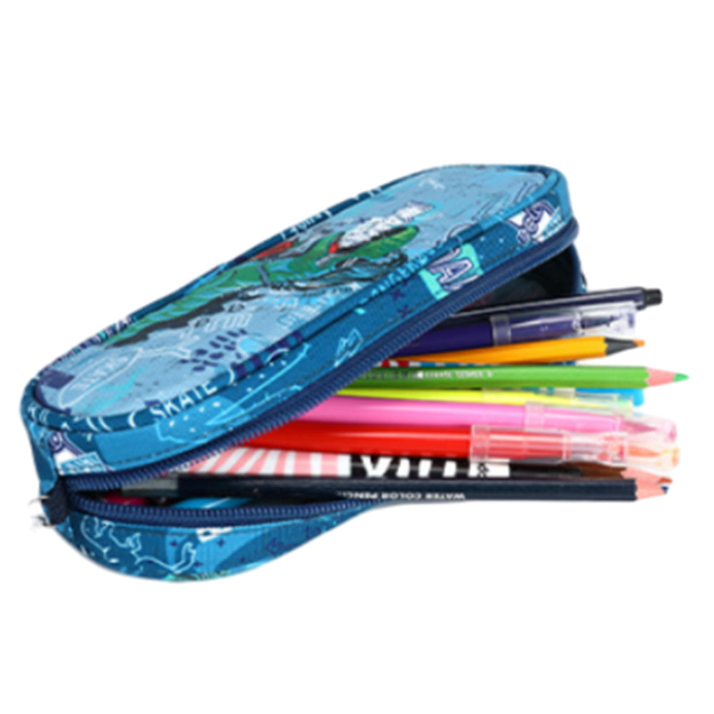 3Pcs Kids Backpack Set with Pencil Case and Insulated Lunch Bag Green Dinosaur