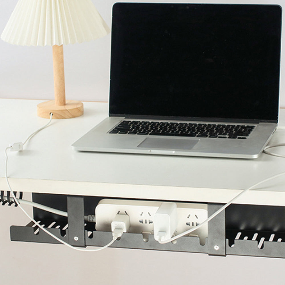 Under Desk Cable Management Tray Cord Wire Organizer Cable Storage Basket Black