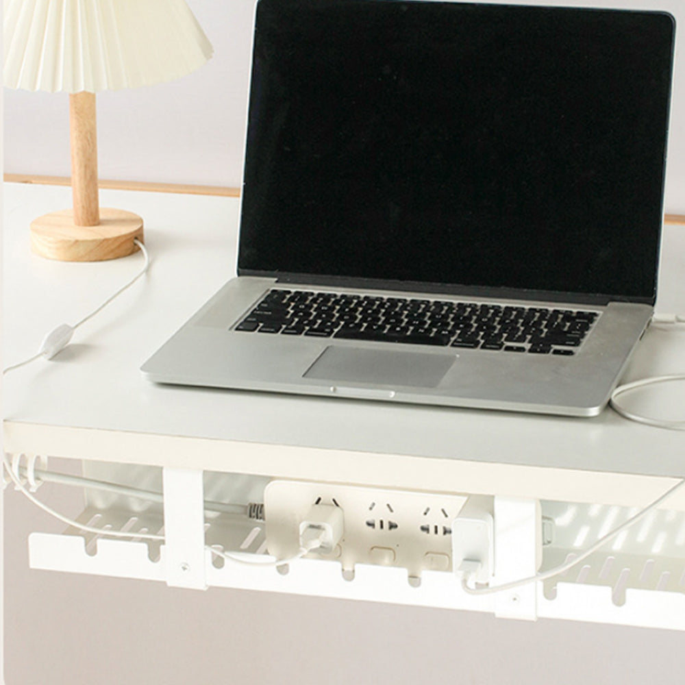Under Desk Cable Management Tray Cord Wire Organizer Cable Storage Basket White