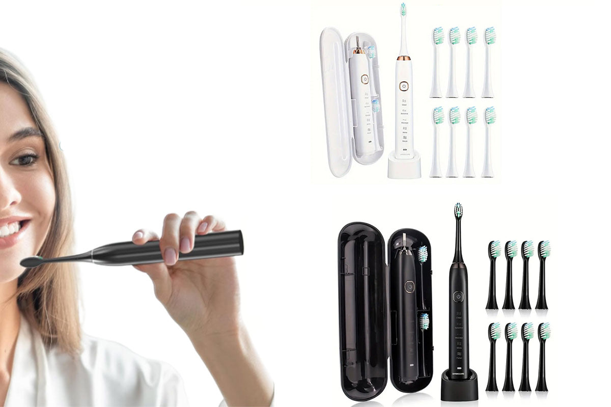 5-Mode Sonic Electric Toothbrush with 8 Brush Heads Travel Toothbrush with Case
