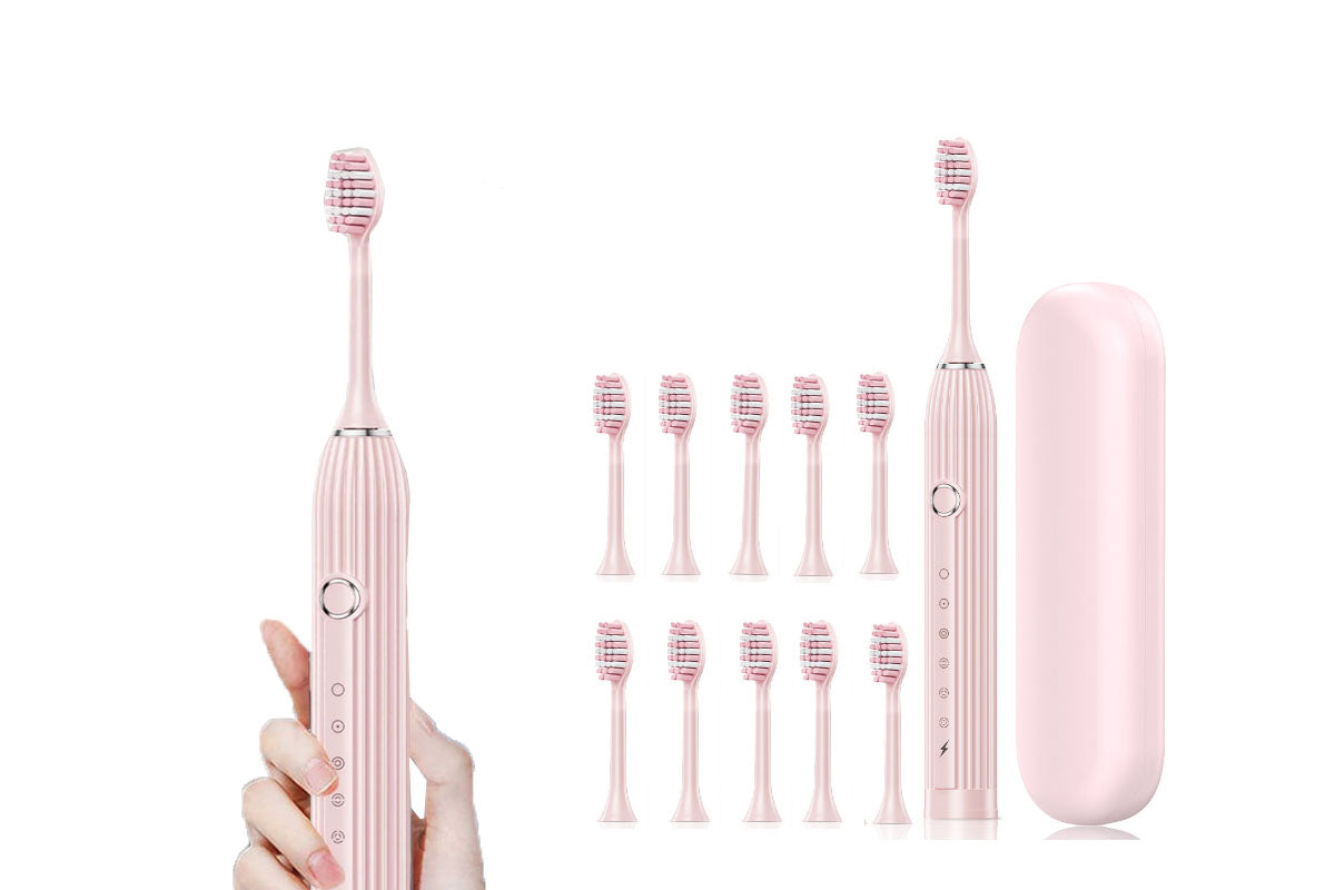 Electric Toothbrush with 10 Brush Heads and Travel Case