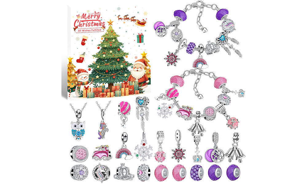 Jewellery Advent Calendar Girls Christmas  DIY Bracelet Jewellery Gift