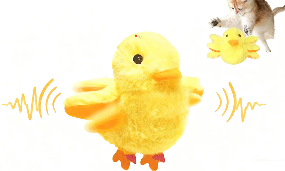 Electric Interactive Cat Toy – Flapping Plush Duck USB Rechargeable