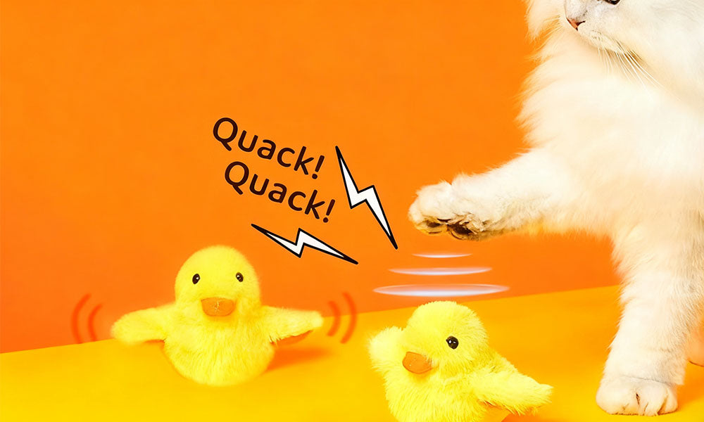 Electric Interactive Cat Toy – Flapping Plush Duck USB Rechargeable
