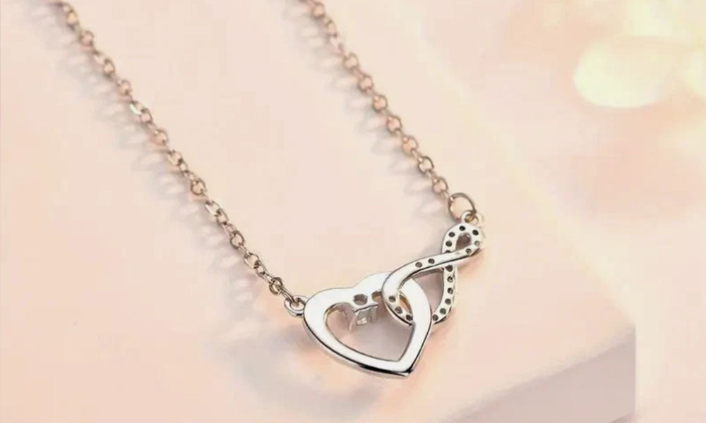 Rose Gold Heart Necklace for Couples Wife Gift