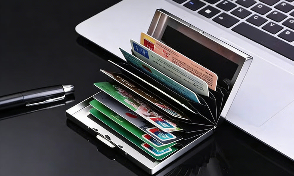 Men's RFID Blocking Stainless Steel Card Holder Wallet Anti Theft