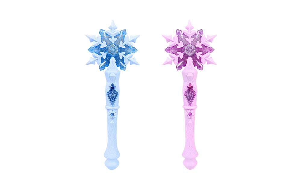 2PCS Princess Light Up Snowflake Wand Flashing Star Wand Toy for Kids
