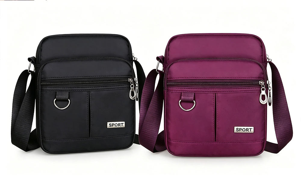 Women Crossbody Bag Nylon Multi Pocket Shoulder Bag for Travel Daily Use