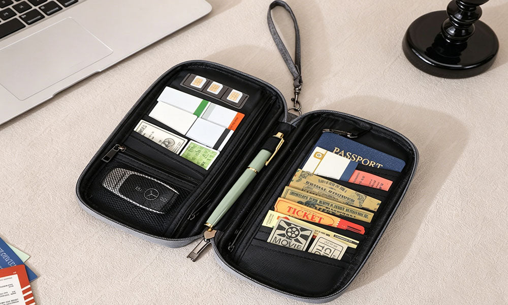 1/2PCS Travel Wallet Passport Holder Organizer Pouch for Cards Documents and Cash