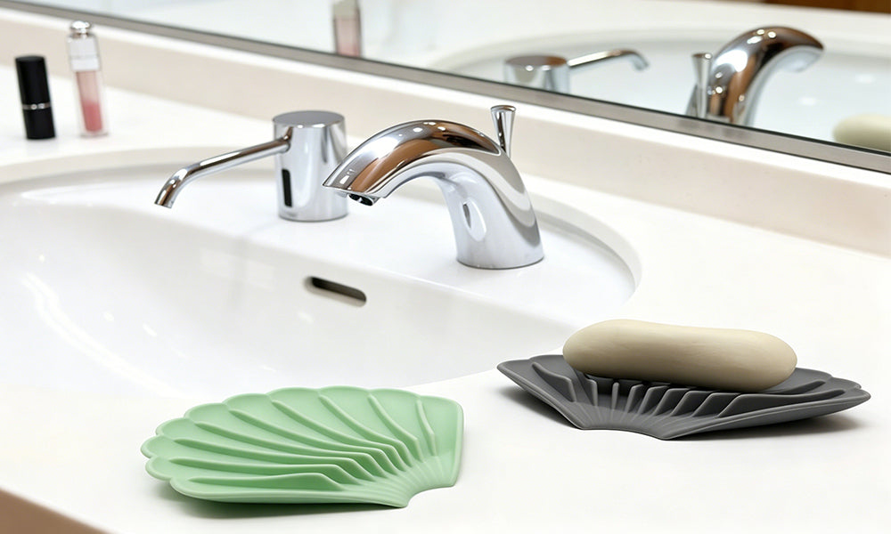 6Pcs Silicone Soap Holders Self Draining Non Slip Soap Trays for Bathroom