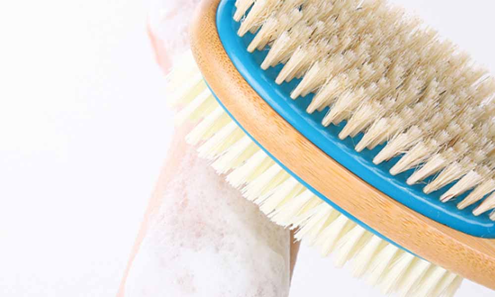 Long Handle Wood Composite Boar Bristle Back Scrubber