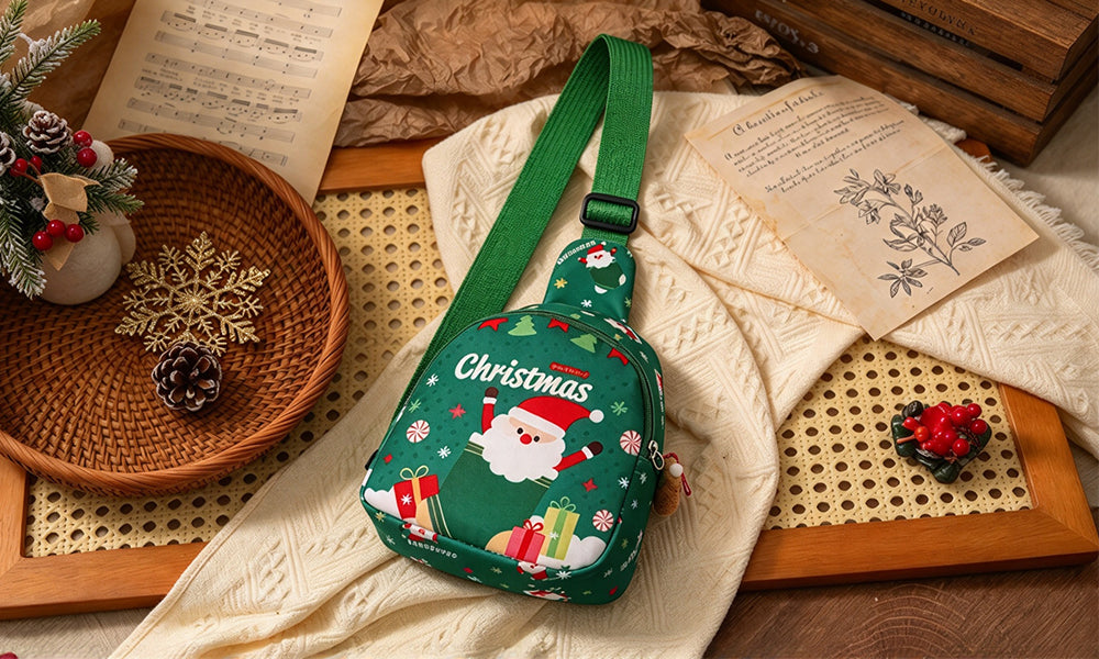 2 PCS Santa Christmas Gift Mini Backpacks for Boys Girls