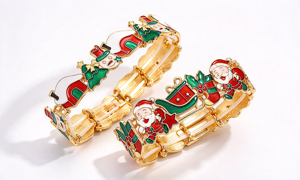 4 PCS Adjustable Alloy Christmas Cartoon Bracelets