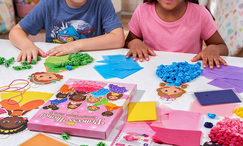 1/2PCS Set DIY 3D Princess Paper Craft Set with 8 Puffy Dress Designs for Youngsters