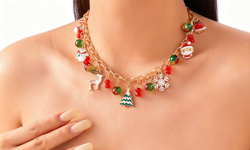 Christmas Necklace Jingle Bell Pendant Necklace