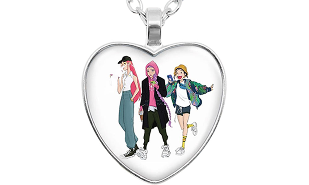 Heart Pendant Necklace Eternity Gem Demon Hunters Style Cosplay Necklace