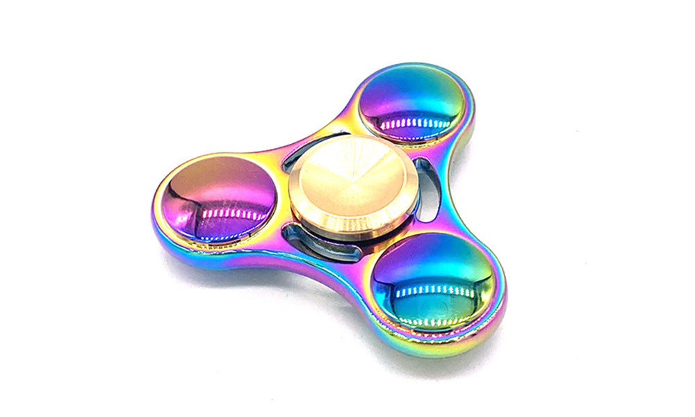 Tri-Wing Fidget Spinner Rainbow Rotating Toy for Focus