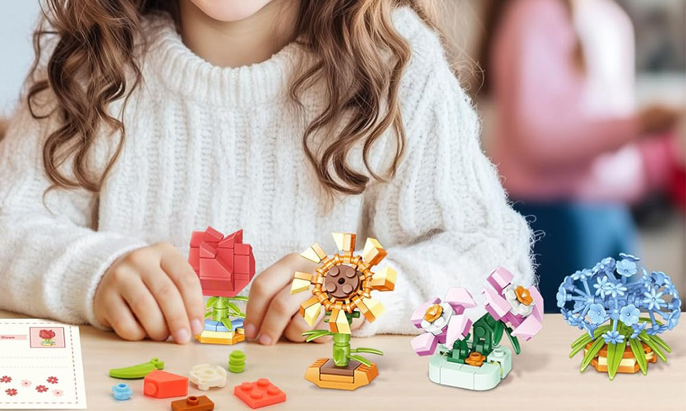 Advent Calendar 897-Piece Building Blocks Flower Bouquet Kit