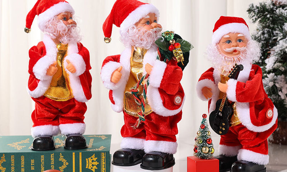 Electric Dancing Santa Claus with Guitar and Music Christmas Decoration Toy