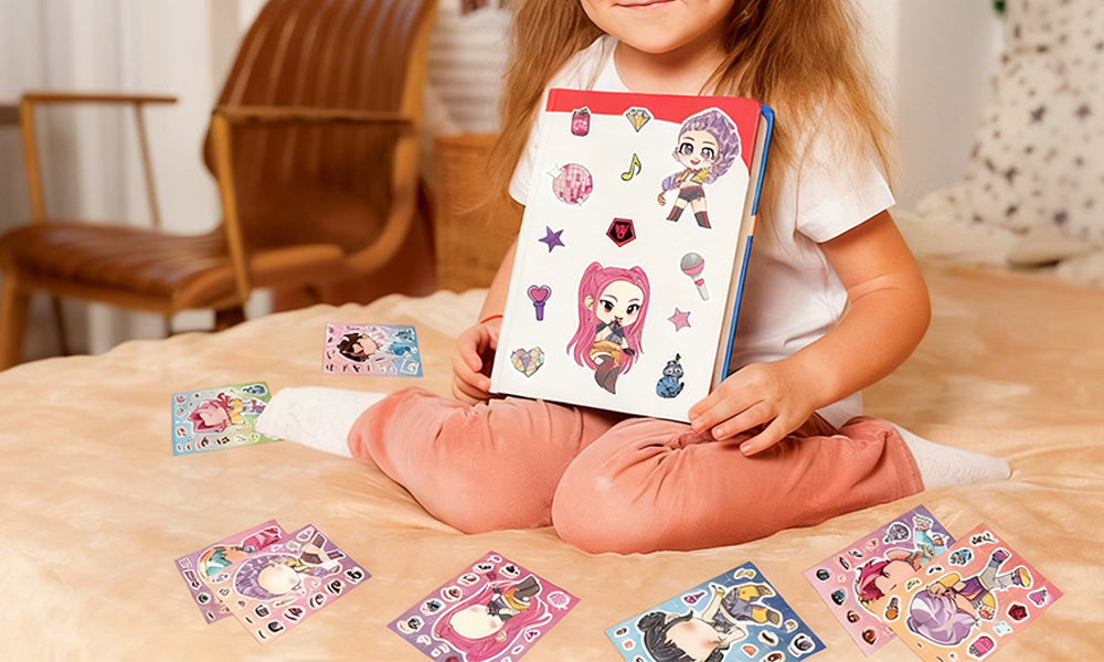 40 Sheets K Pop Demo Hunter Inspired DIY Dress-Up Stickers Reusable Creative Face Stickers