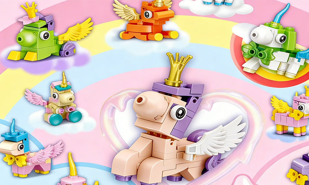 Colorful Pegasus Building Blocks Toy Set for Creative Play