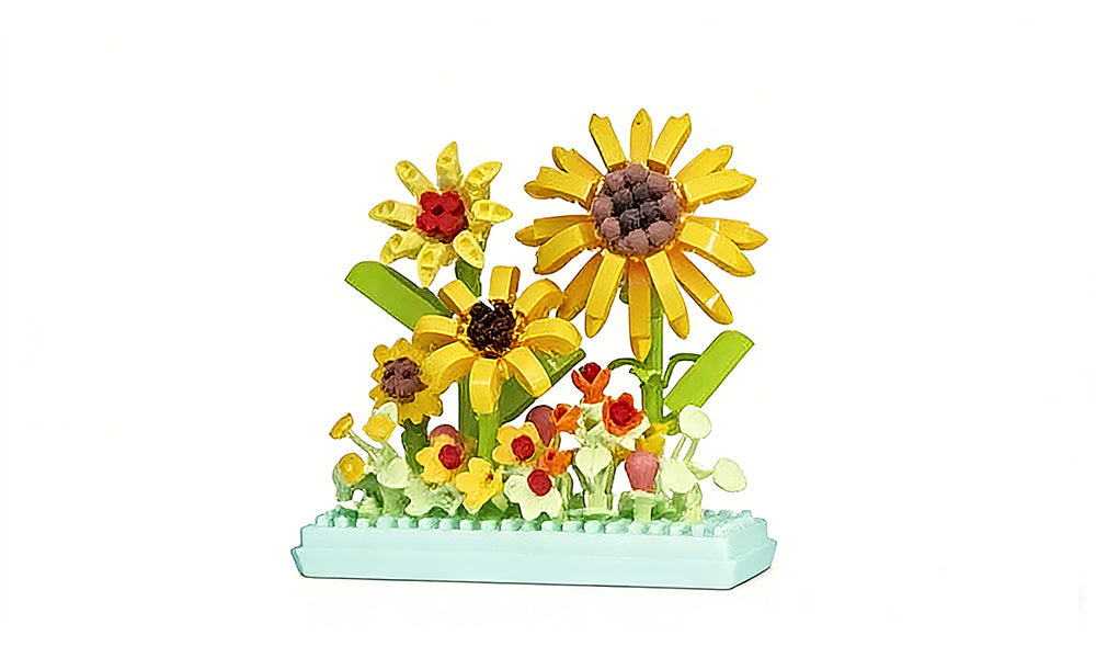 Flower Pot Plant Building Blocks DIY Assembly Kit for Home Decoration