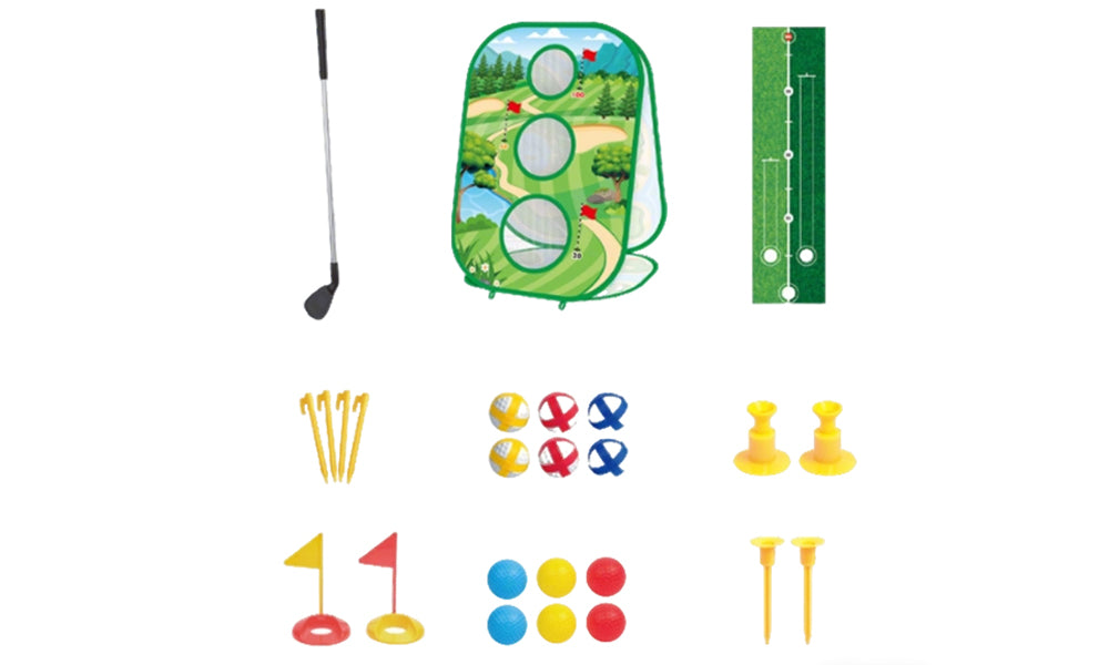 Golf Chipping and Putting Mat Set with Sticky Golf Balls and Practice Net for Adults Youth Indoor Outdoor