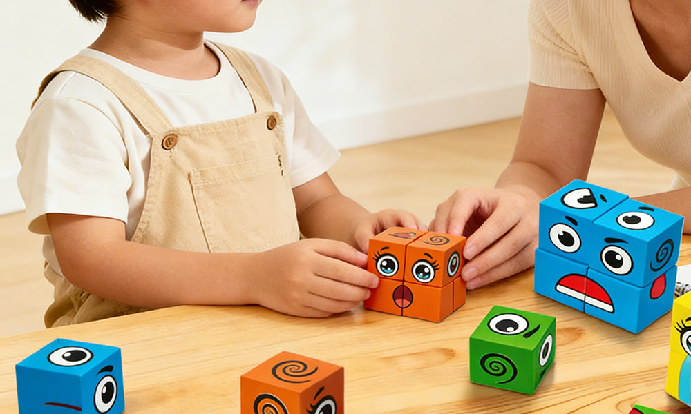 Face Changing Wooden Magic Cube Block Puzzle Game for Boys and Girls