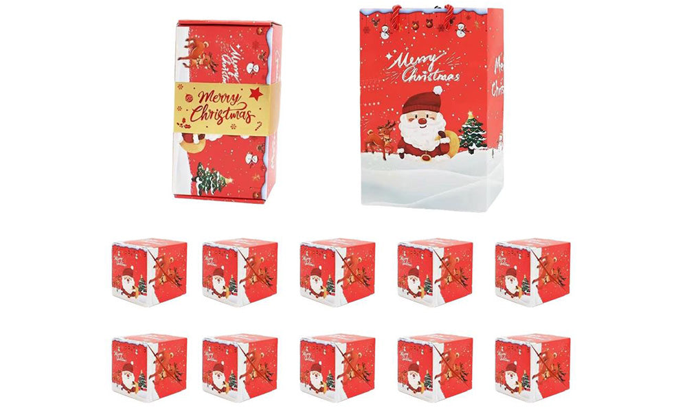 Christmas Folding Surprise Gift Box with 10 Jumping Surprise Bounce Boxes Set