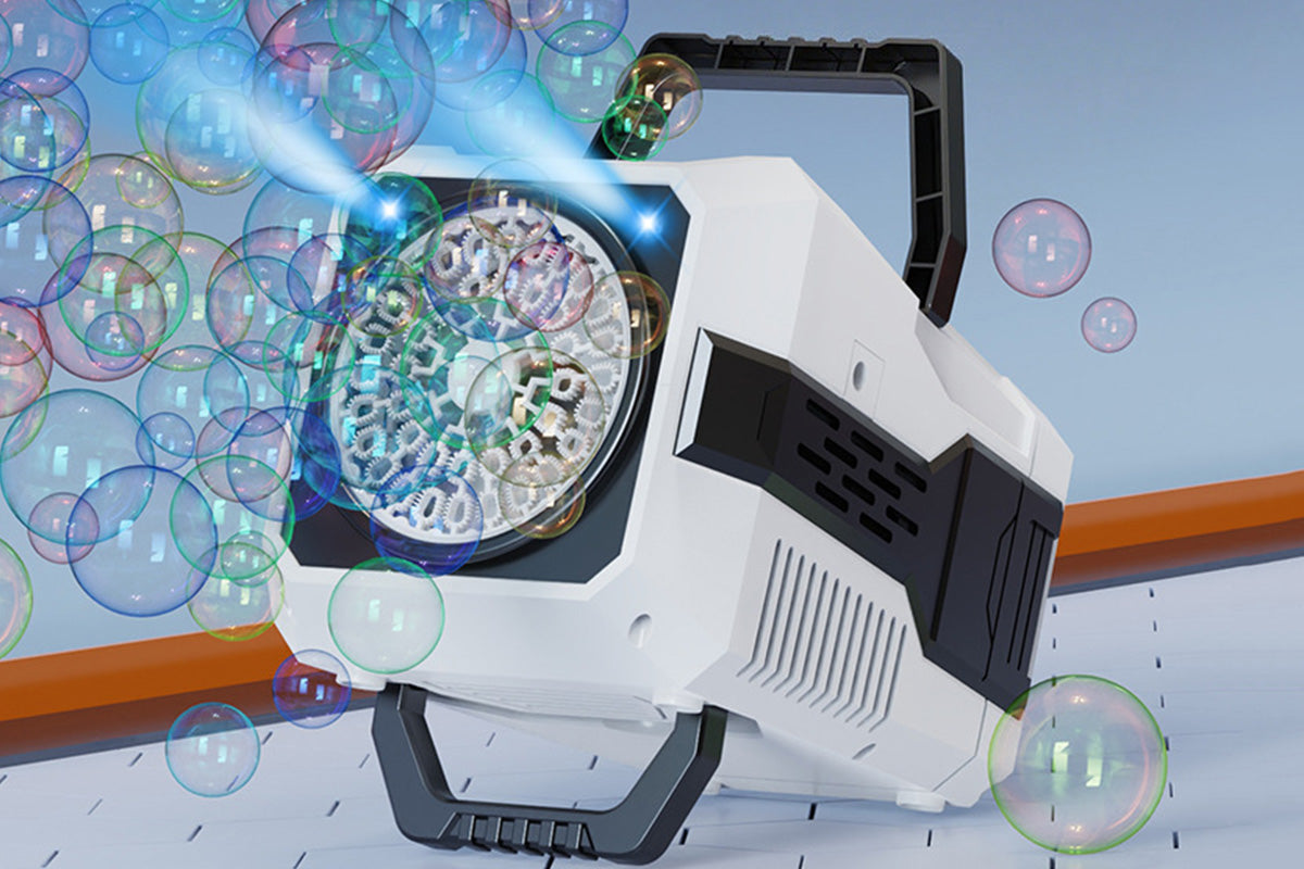 Bubble Machine Automatic Rotation and RGB Lights Bubble Maker for Parties Weddings