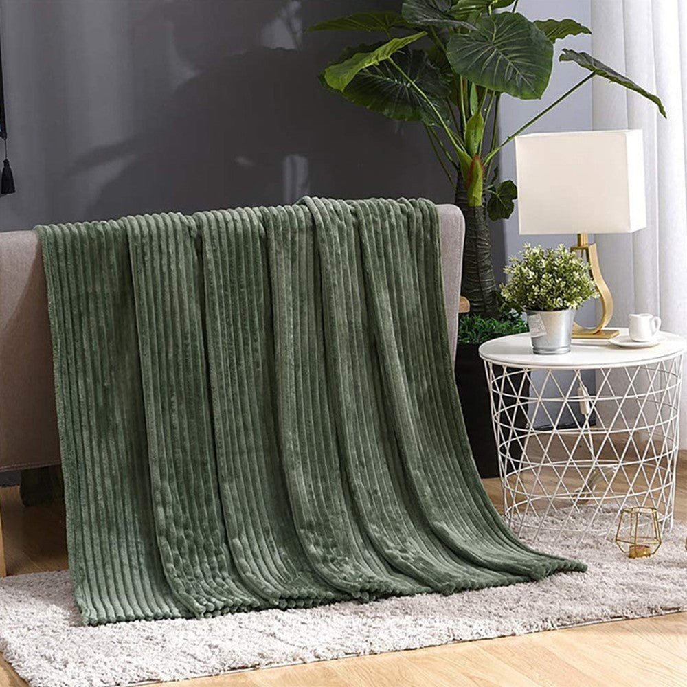 200x230cm Winter Warm Bedding Plush Blanket Sofa Throw Blanket - Green