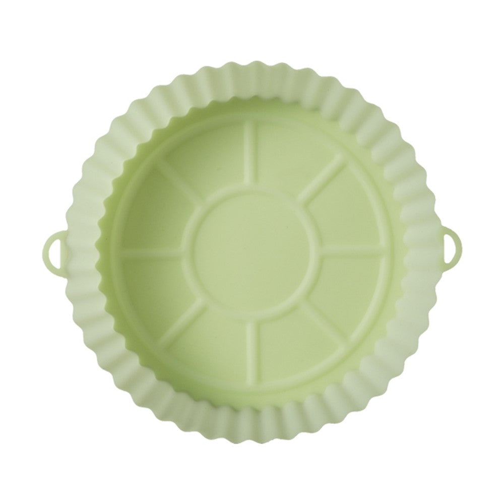 2Pcs FDA Certified Silicone Reusable Air Fryer Liner Baking Tray Mat - Green