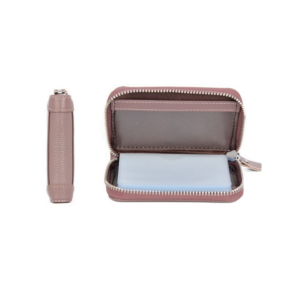 20 Card Slots RFID Blocking Genuine Leather Card Holder Wallet Purse - Purple