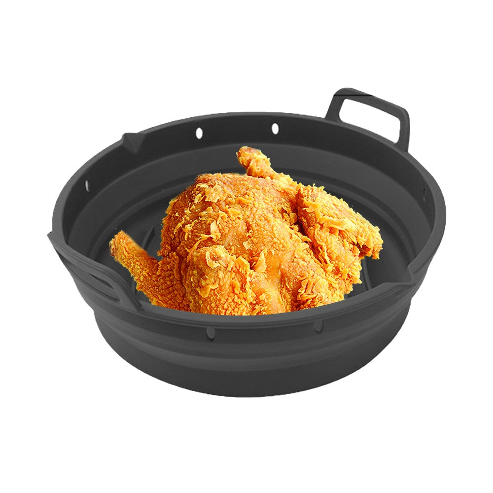 Reusable Air Fryer Silicone Liner and Divider Set with Silicone Gloves - Black