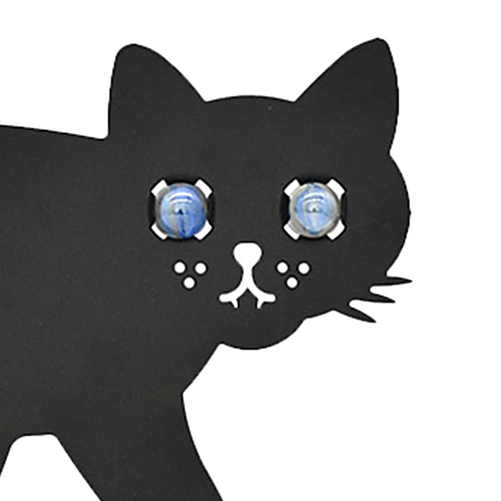 1Pc Cat Scarer Cat Deterrent Repeller Metal Black Cat Silhouette Garden Statue