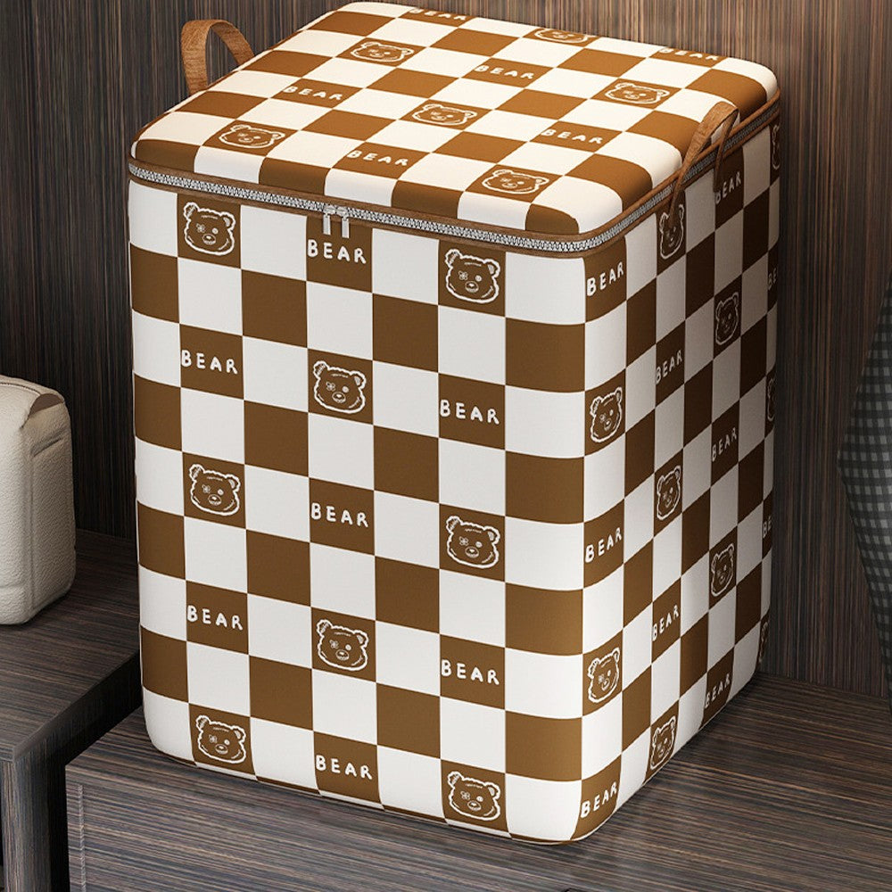 1Pc Large Capacity Storage Bin Non-Woven Fabric Quilt Storage Bag - Brown Bear
