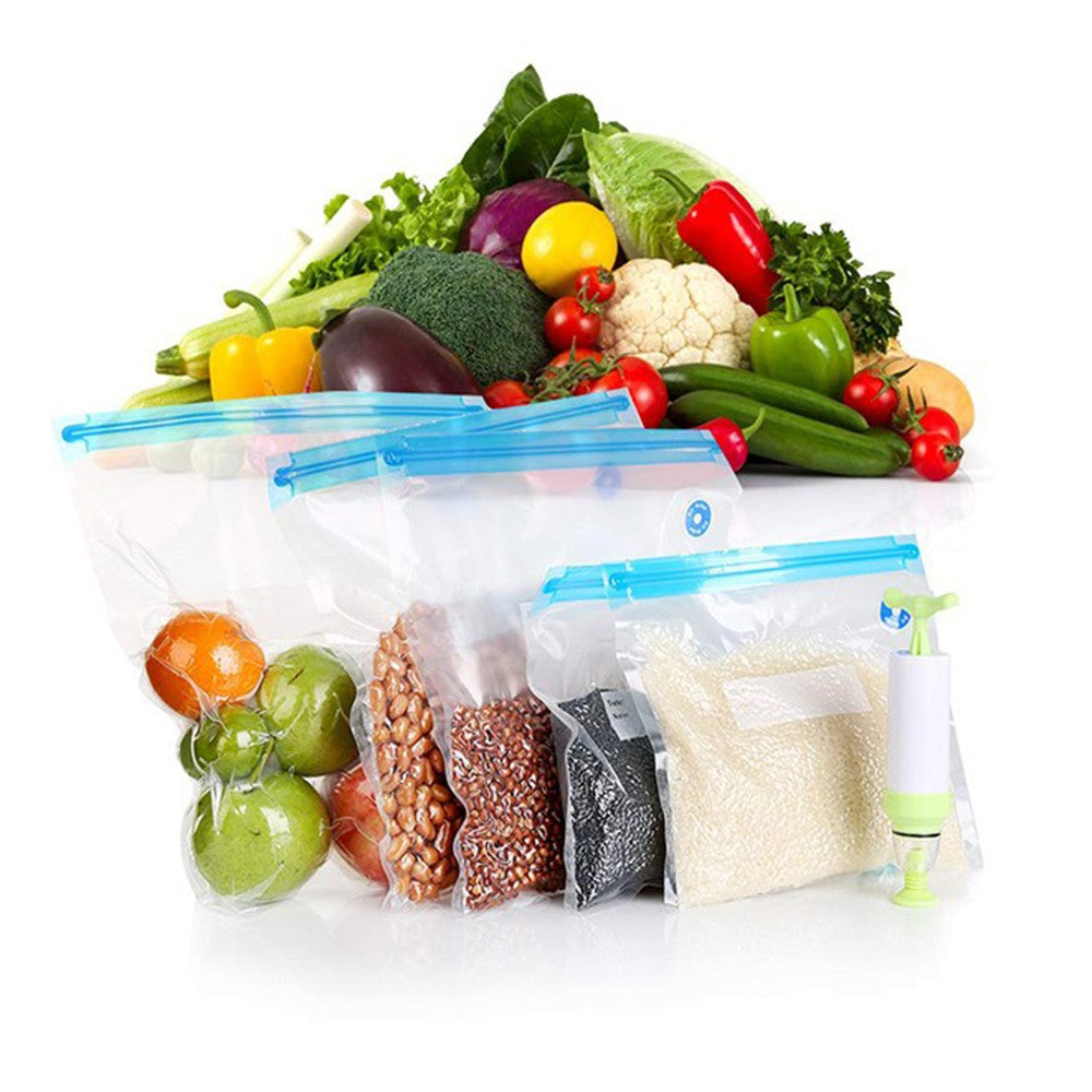 20 Pieces 22x28cm Reusable Food Vacuum Sealer Bags with Manual Pump