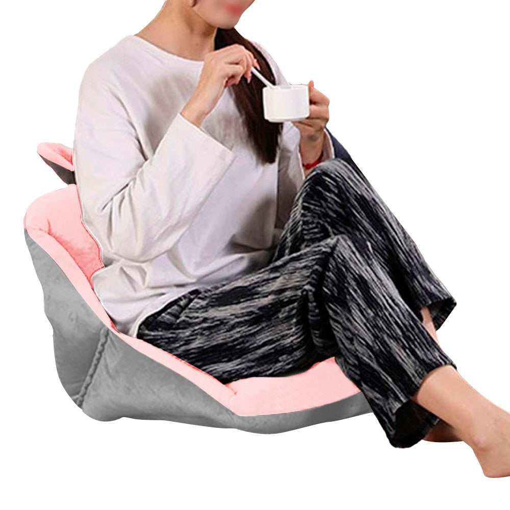 45x45cm Office Chair Cushion with Backrest Semi-Enclosed Seat Cushion - Pink
