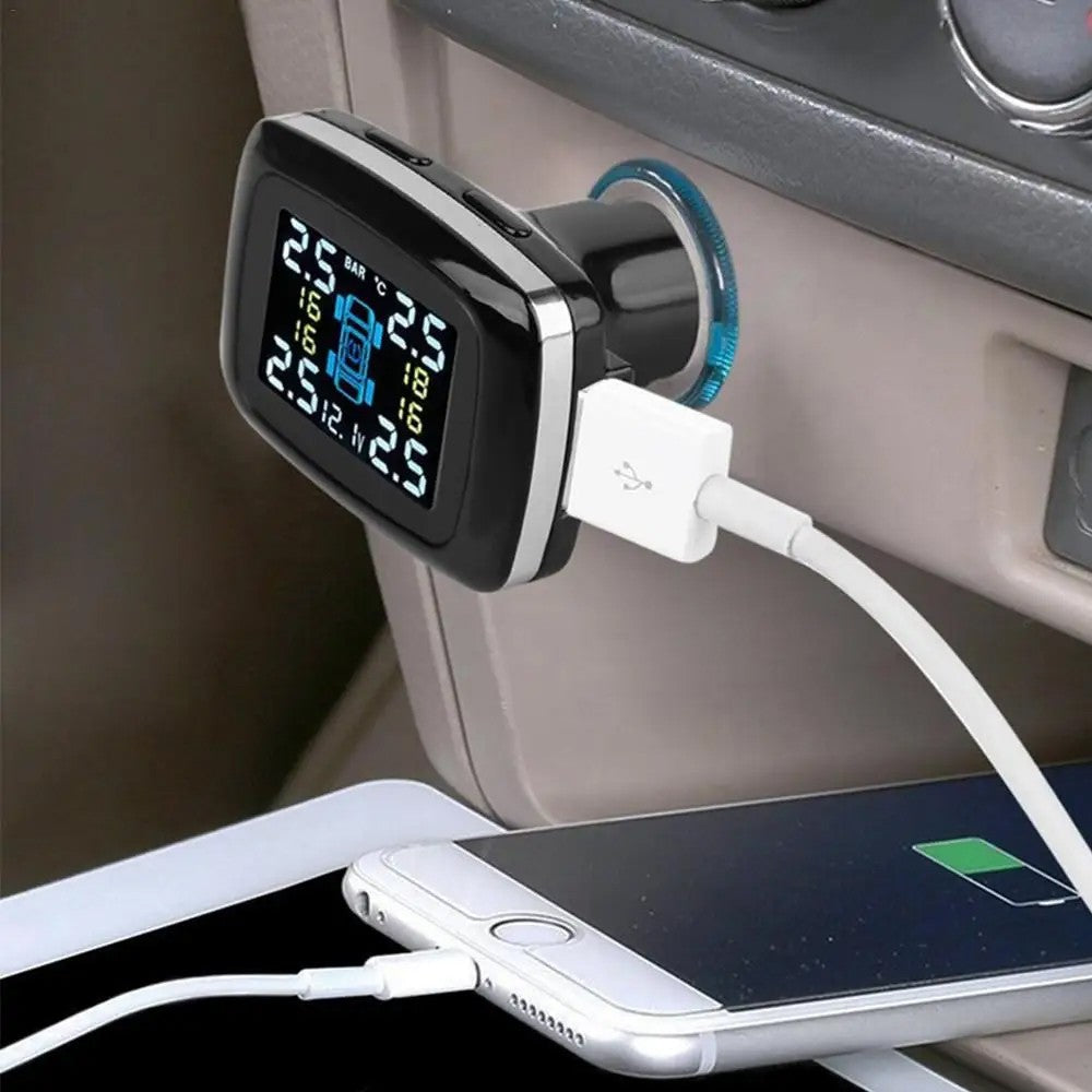 TPMS Wireless Car Tire Tyre Pressure Monitor with 4 External Sensors