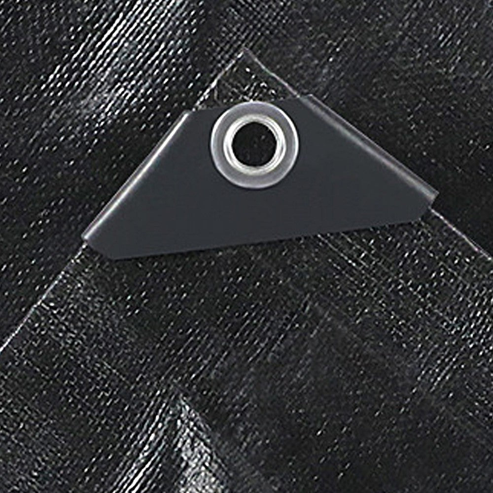 3x3m Heavy Duty Tarp Cover Water Resistant PE Camping Tarpaulin Cover - Black
