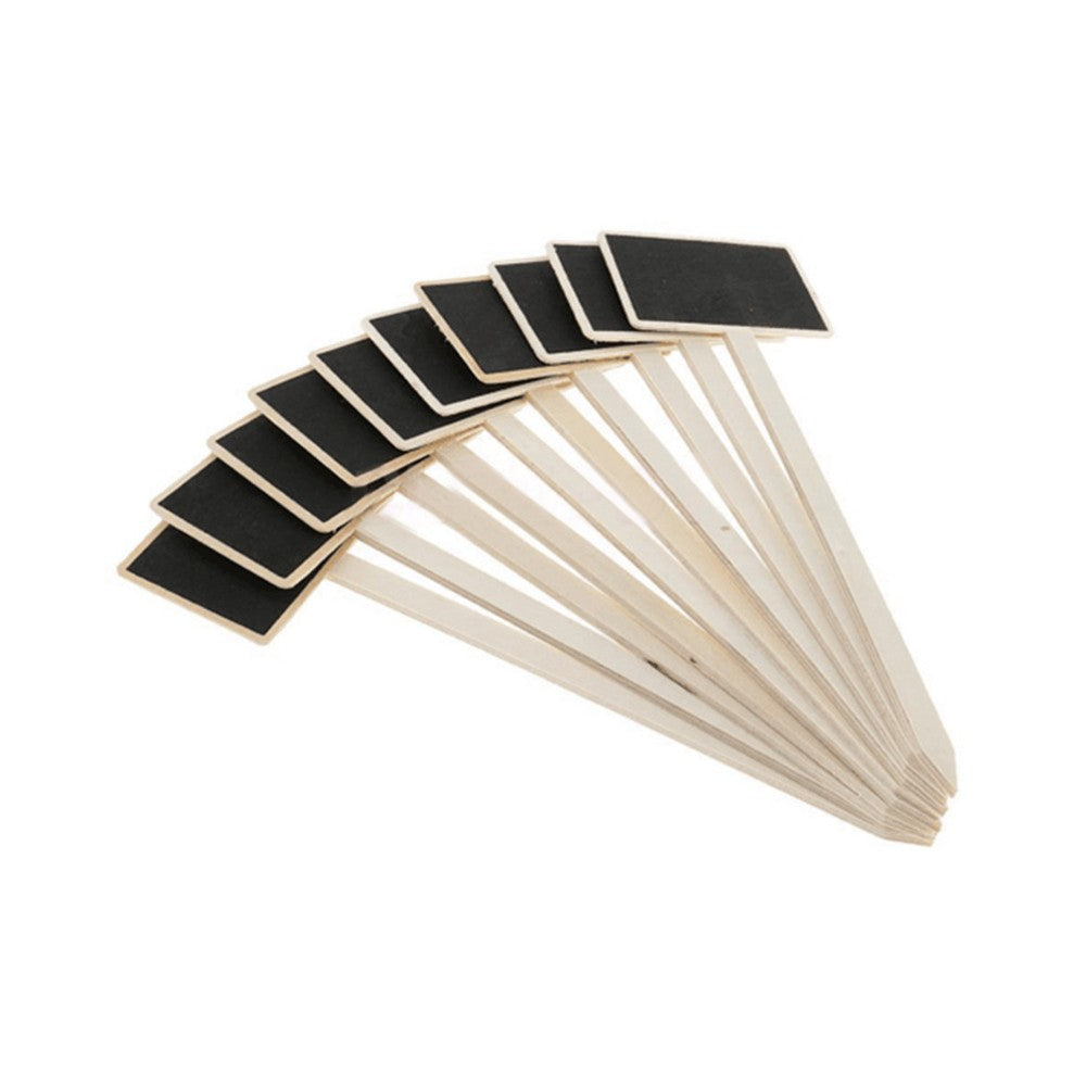 3-Piece Metal Flower Pot Set Herb Plant Planter with 10 Mini Chalkboard Stakes