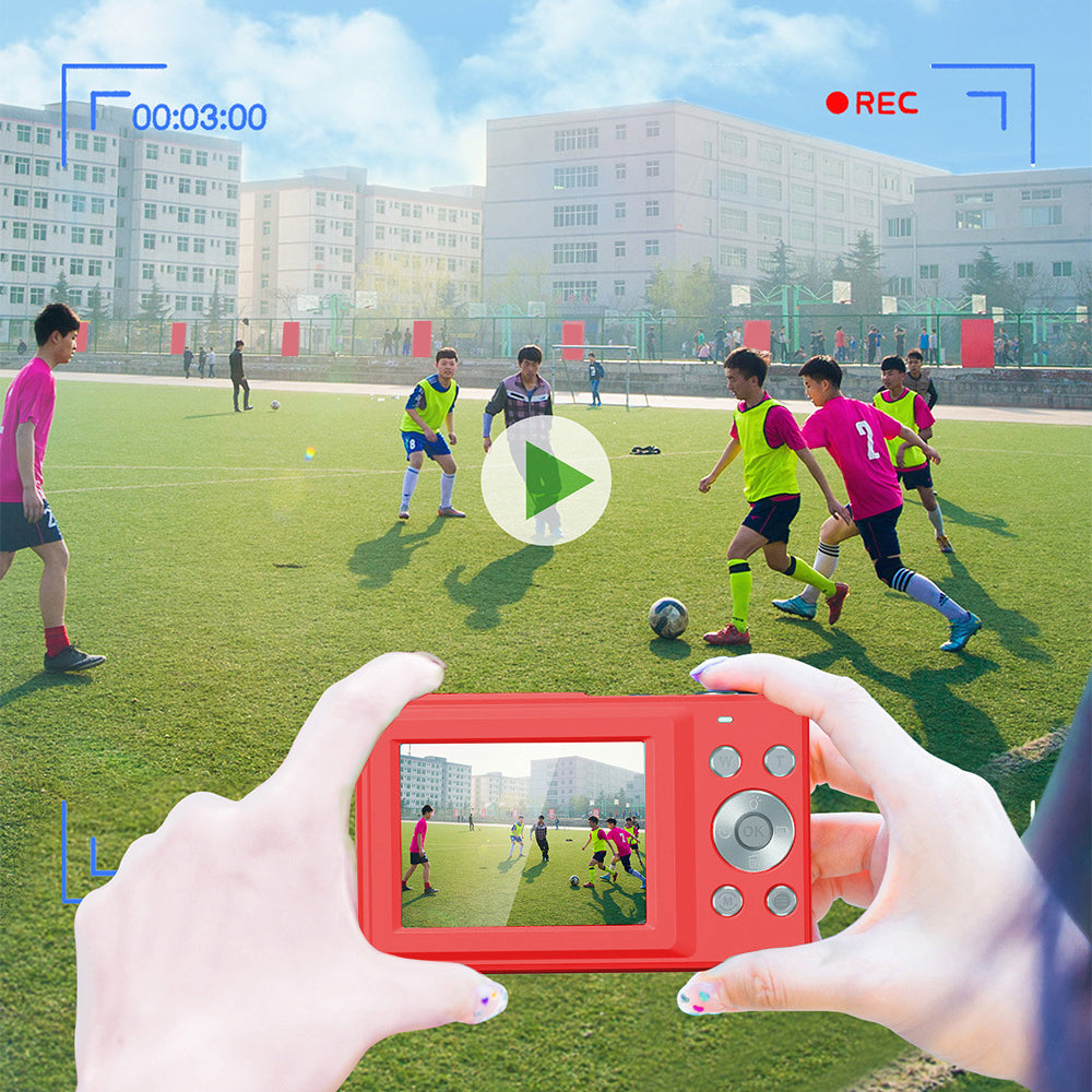 44MP Digital Camera 16X Zoom with 32GB Card Compact Portable Camera Red