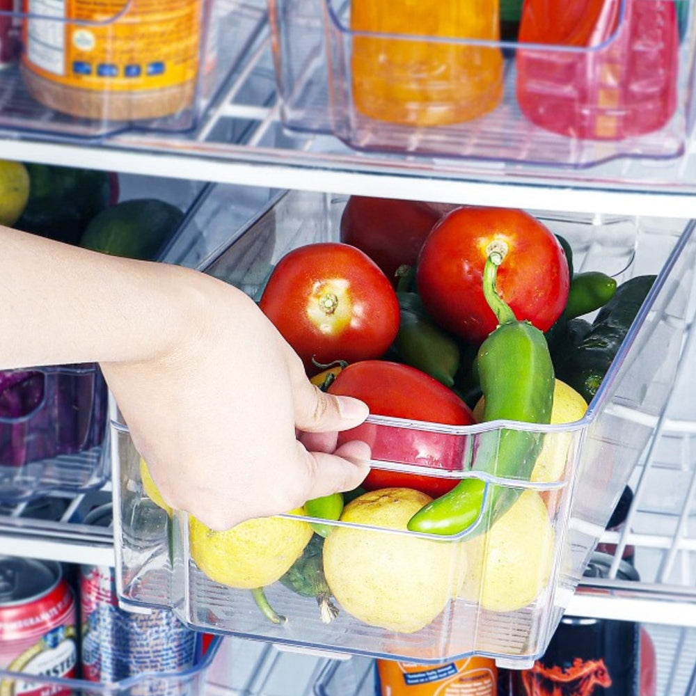 4Pcs Refrigerator Food Storage Box Fridge Organizer with Handle