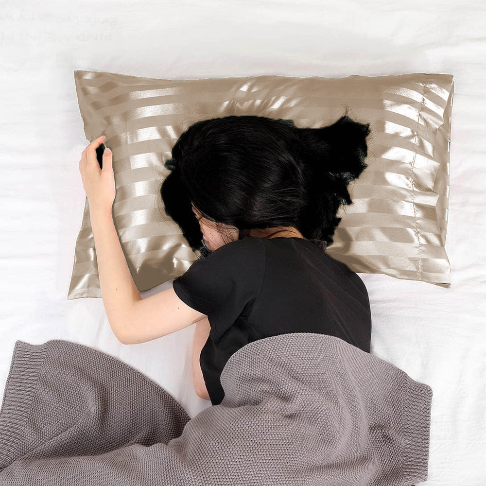 51x76cm Satin Pillowcase for Hair and Skin Envelope Closure Pillowcase - Khaki