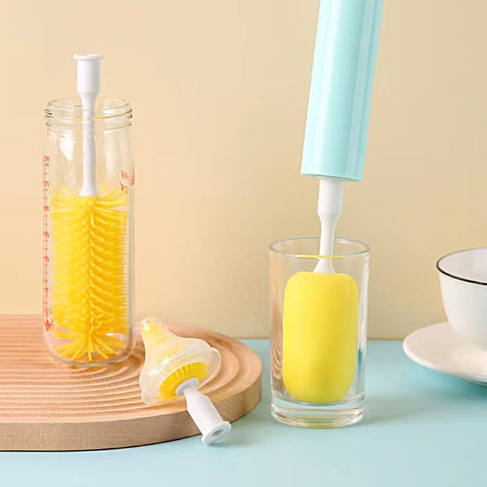 3 in 1 Electric Bottle Brush Detachable Long-Handle Silicone Brush